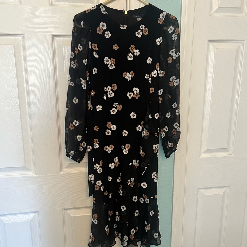 Tommy Hilfiger Black Floral Long Sleeve Dress